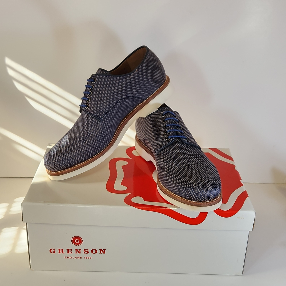 Grenson Dress Shoes Men's Shoes Blue Textured Size 7